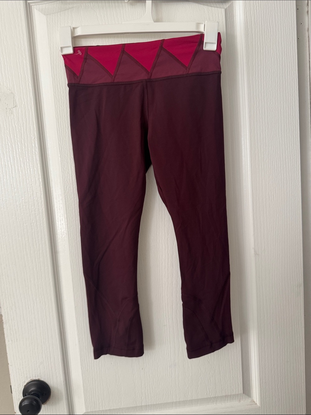 lululemon athletica Kids Burgundy Leggings with Magenta Waistband